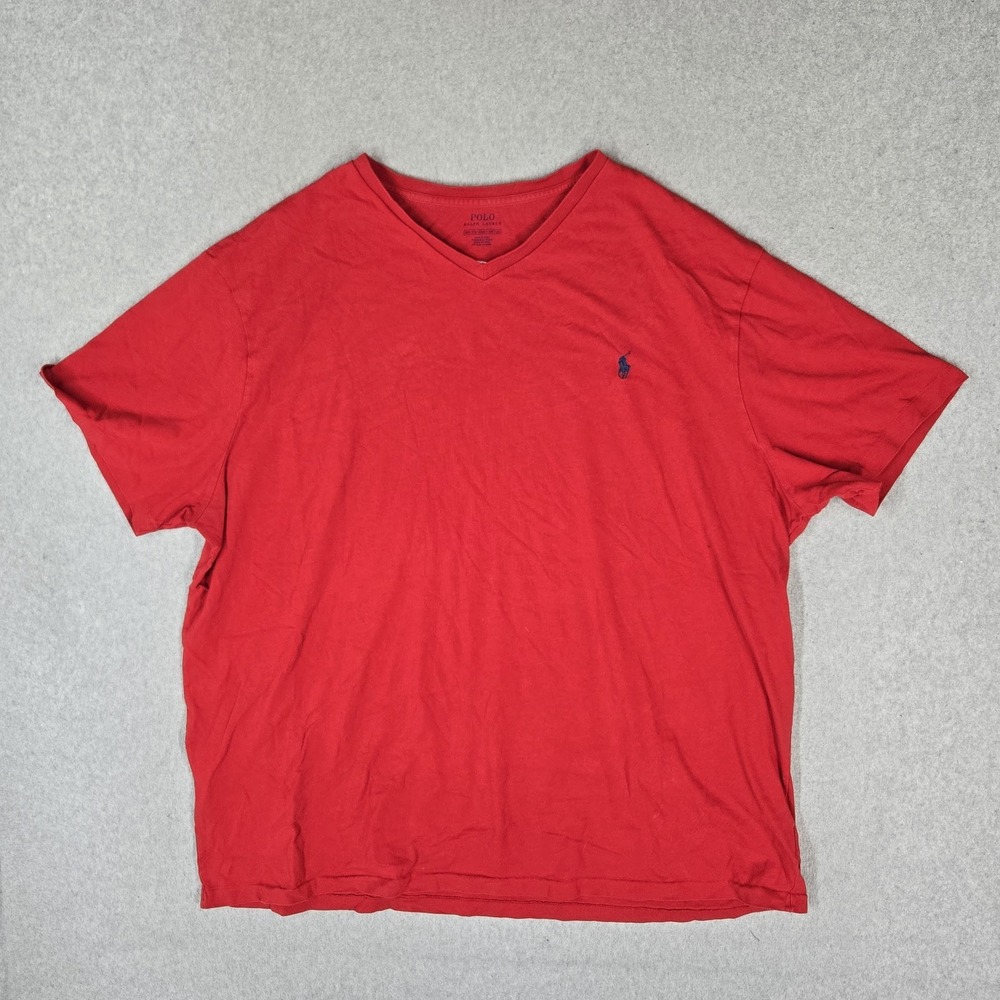 Polo Ralph Lauren Men Shirt 3XB Red Embroidered Logo Short Sleeve
